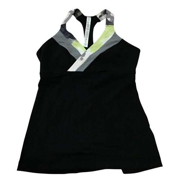 Lululemon Deep Breath Tank Womens Sz 8 Black Athletic Workout Running NEW - Picture 1 of 5